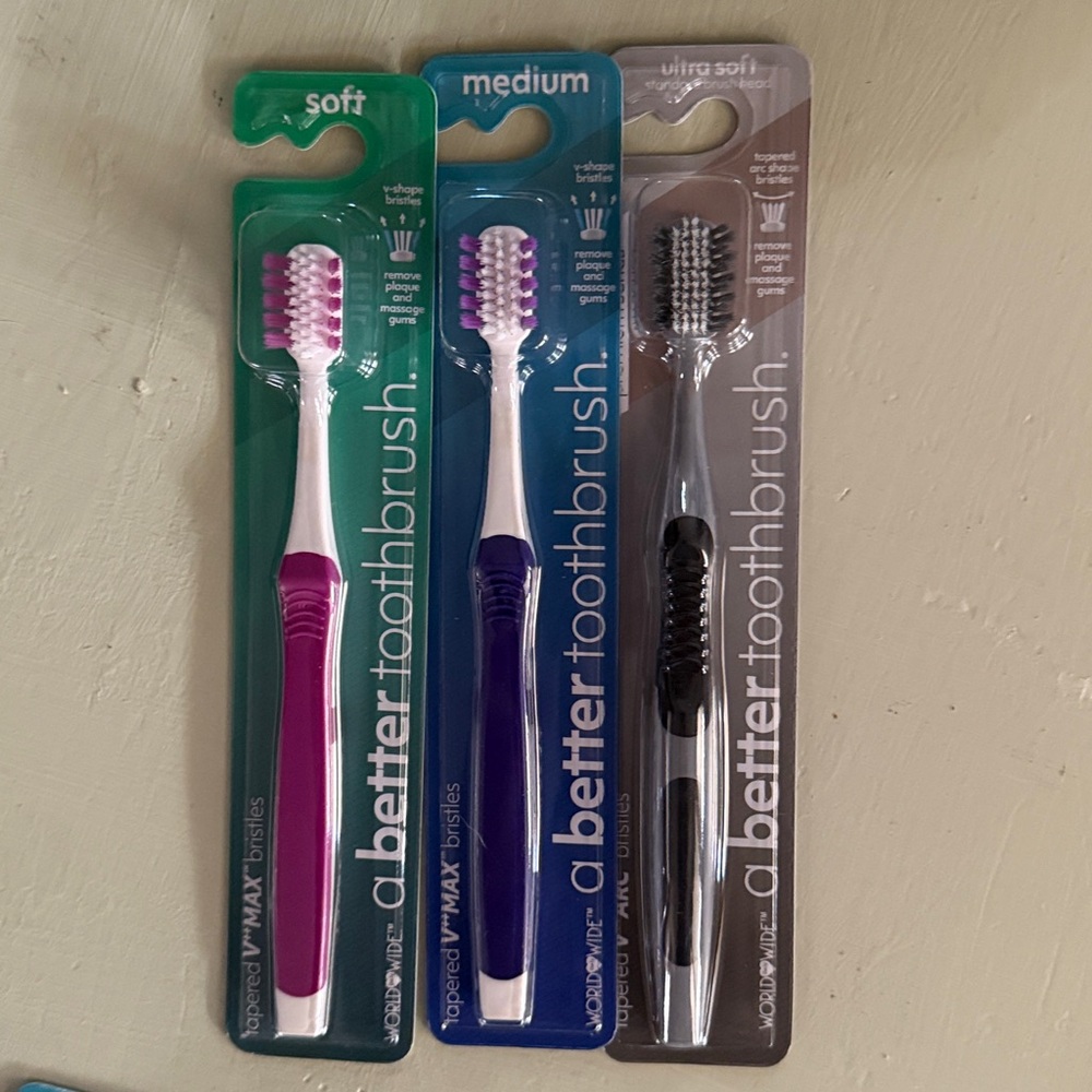 🪥 3-Pack “A Better Toothbrush” Set – Ultra Soft, Medium & Soft Bristles